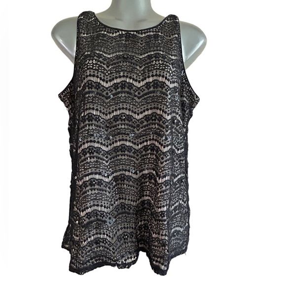Maurice’s Black Lace Beaded Tank • Used • Size: 0​ - Picture 1 of 6